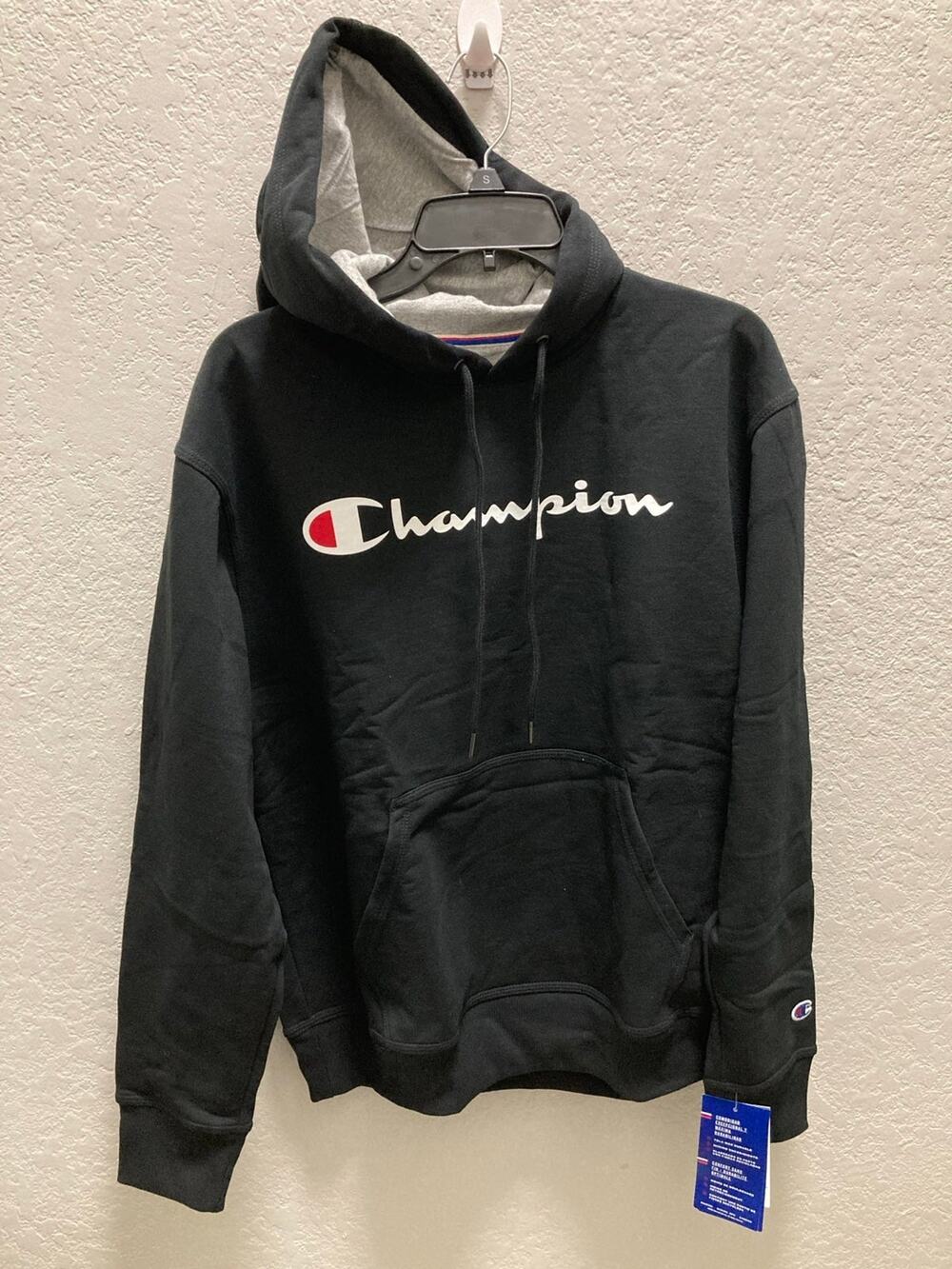 Champion Hoodie Black Medium Front Pocket Sweater Pullover